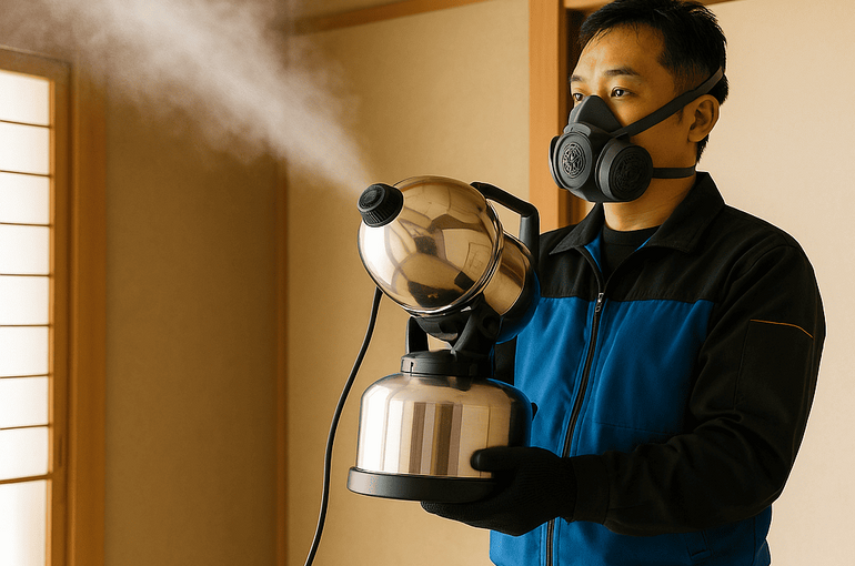 空間噴霧の様子