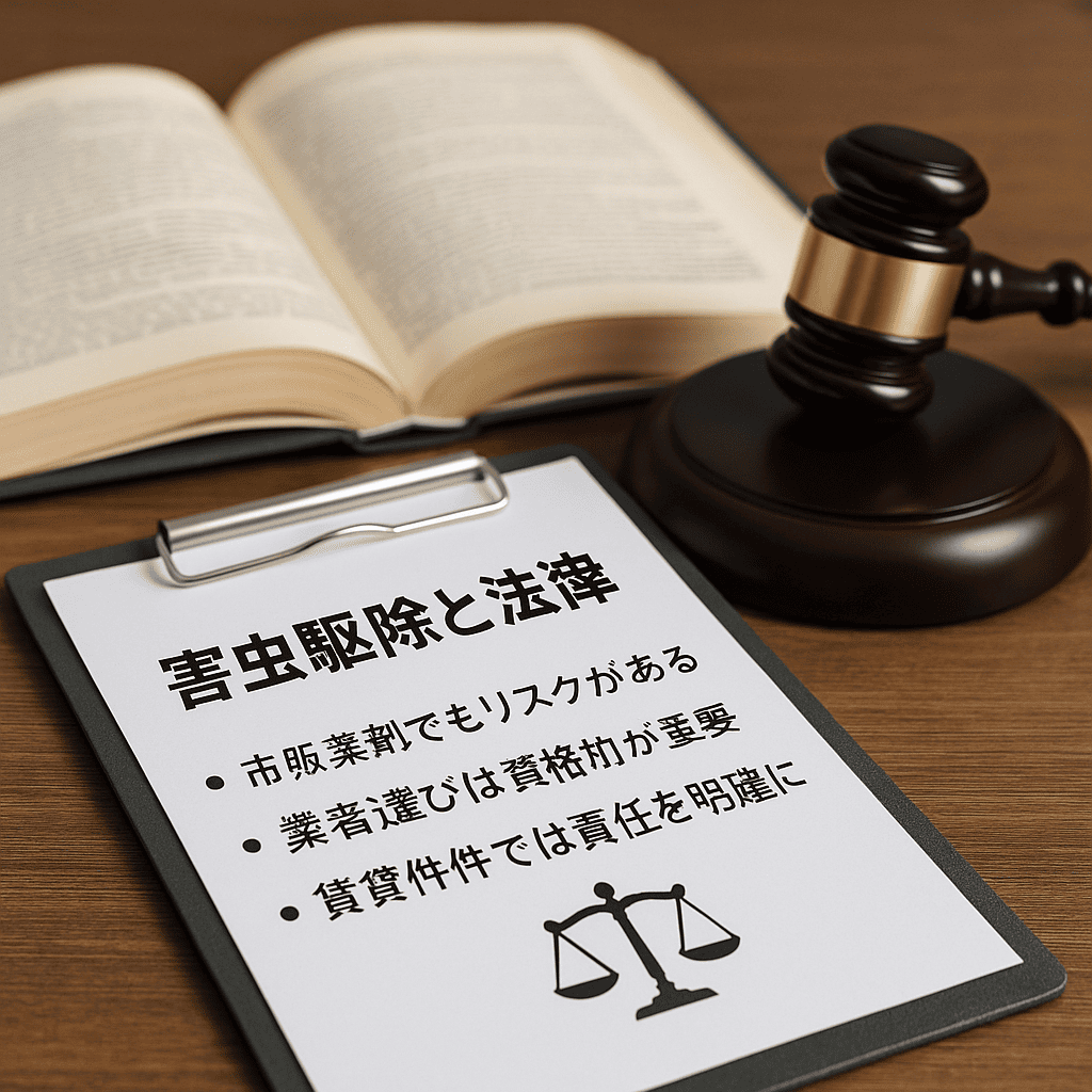 害虫駆除に関する法律とは？薬剤使用や責任の範囲をわかりやすく解説